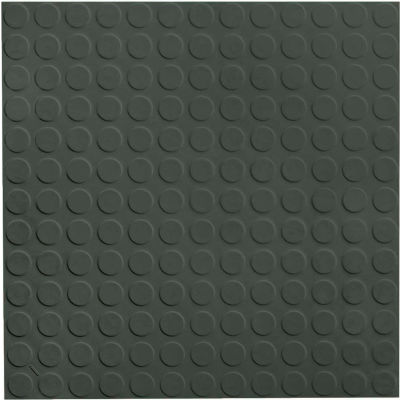 Raised Circular Design Rubber Tile 19.69" x 19.69" x .125" Black Brown