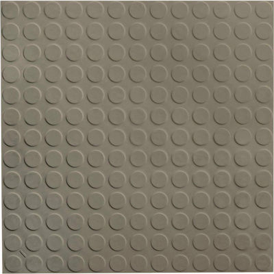 Raised Circular Design Rubber Tile 19.69" x 19.69" x .125" Lunar Dust