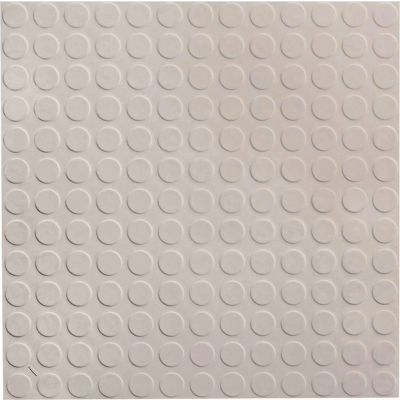 Raised Circular Design Rubber Tile 19.69" x 19.69" x .125" Smoke