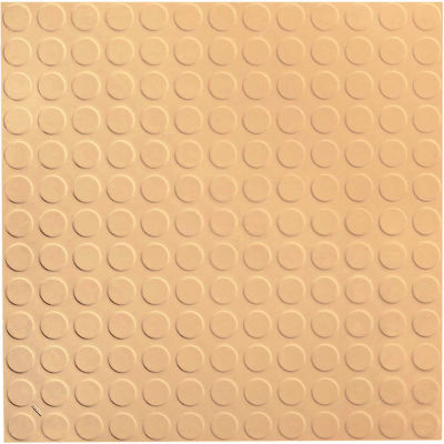 Raised Circular Design Rubber Tile 19.69" x 19.69" x .125" Camel