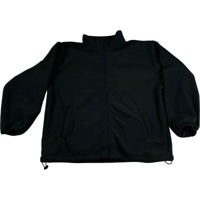 Petra Roc Fleece Work Jacket W/2 Zipped Slash Pockets, Elastic Cuffs, Black, Size M