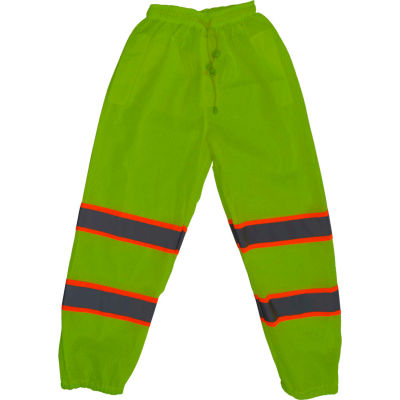 Petra Roc ANSI Class E Mesh Traffic Pants W/2" Silver Reflective Tapes, Size L/XL