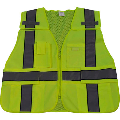 Petra Roc Two Tone Expandable 5-Point Breakaway Public Safety Vest, ANSI Class 2, Lime/Navy, 2XL-5XL