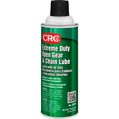 CRC Extreme Duty Open Gear and Chain Lube 12 Wt Oz, Aerosol, Petroleum Oil, Black - Pkg Qty 12