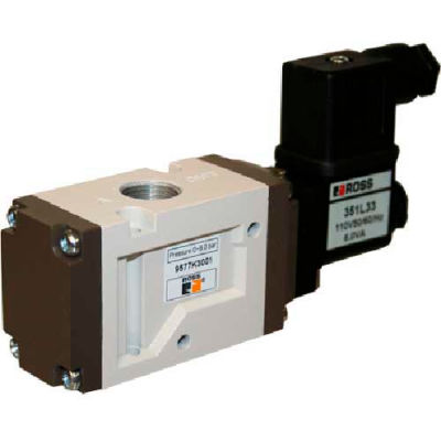 ROSS 3/2 NC Solenoid Controlled Directional Control Valve, 110VAC, 9573K1001Z