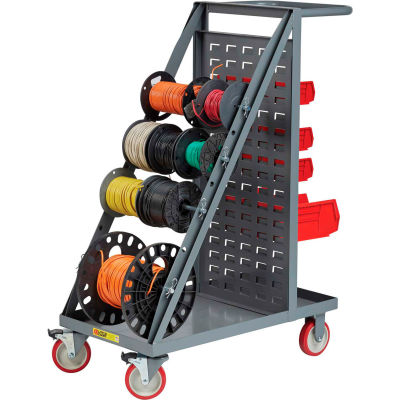 Little Giant® RT4-5TL-LP Wire Reel Cart, Louvered Panel Back, Non-Marking Polyurethane Wheels