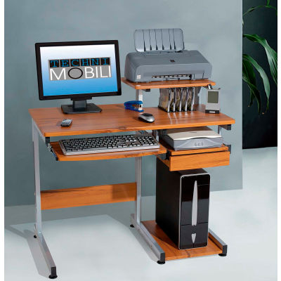 38 W x 22 D x 35 H Techni Mobili Complete Computer Workstation Desk Woodgrain 38 W x 22 D x 35 H Techni Mobili Complete Computer Workstation Desk Woodgrain