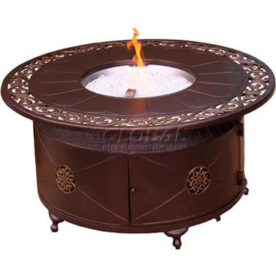 Hiland Fire Pit HIL-FP-1201 Propane 42000 BTU Round Cast Aluminum Bronze