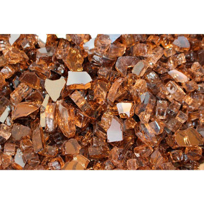 Hiland Fire Glass RFGLASS-COP 1/4" to 1/2" Dia. Reflective Copper 10 Lbs