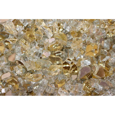 Hiland Fire Glass RFGLASS-GOLD 1/4" to 1/2" Dia. Reflective Gold 10 Lbs