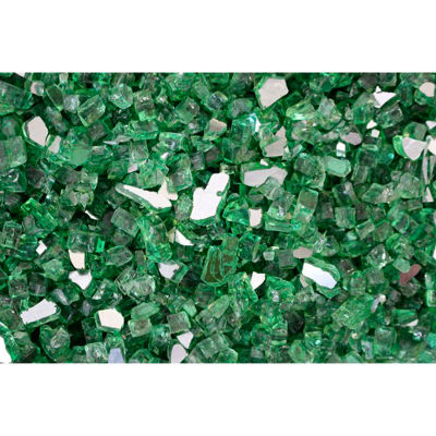 Hiland Fire Glass RFGLASS-RGRN 1/4" to 1/2" Dia. Reflective Green 10 Lbs