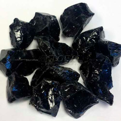 Hiland Fire Glass RGLASS-BLK 1/2" to 1" Dia. Recycled Black 10 Lbs