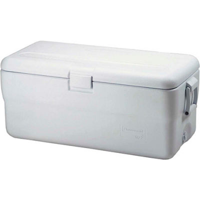Rubbermaid FG198200TRWHT - Marine Cooler, 102 Qt. White, Polypropylene, 16-1/2"H