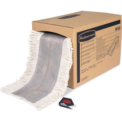 Rubbermaid® 40' Cut to Length Cotton Dust Mop, White - FGM15000WH00