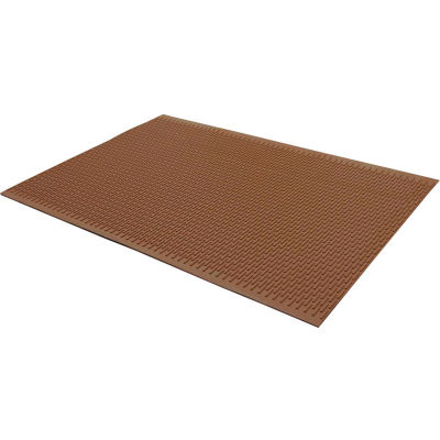 Rubber-Cal Safe-Grip Slip-Resistant Mats 1/4" Thick 2' x 3' Brown
