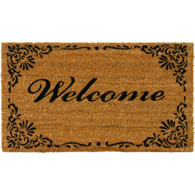 Rubber-Cal Classic Welcome Coir Door Mat 5/8" Thick 1.5' x 2.5'