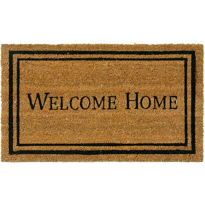 Rubber-Cal Contemporary Welcome Coir Door Mat 5/8" Thick 1.5' x 2.5'