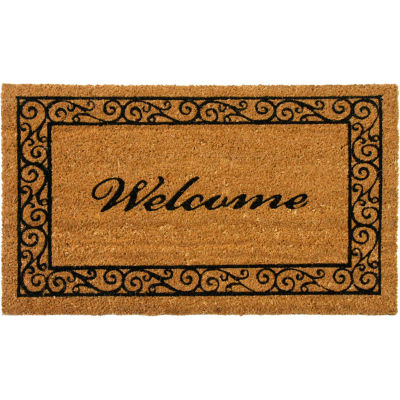 Rubber-Cal Estate Style Welcome Coir Door Mat 5/8" Thick 1.5' x 2.5'