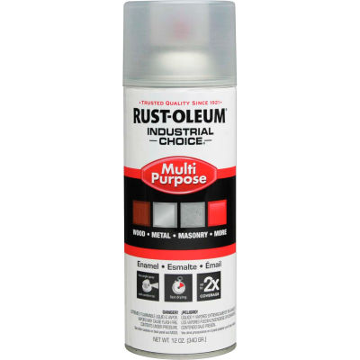 Rust-Oleum Industrial 1600 System Gen Purpose Enamel Aerosol, Crystal Clear, 12 oz. - 1610830 - Pkg Qty 6
