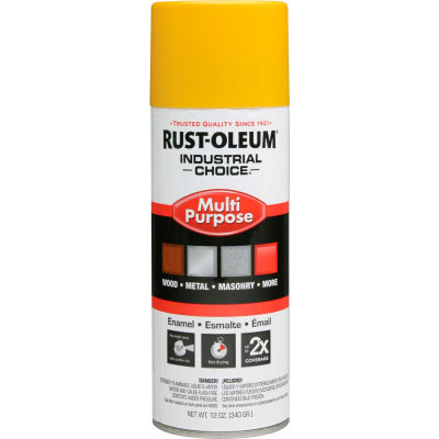 Rust-Oleum Industrial 1600 System Gen Purpose Enamel Aerosol, Safety Yellow, 12 oz. - 1644830 - Pkg Qty 6