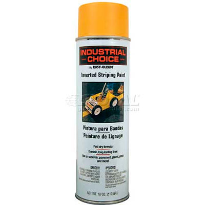 Rust-Oleum S1600 System Inverted Striping Paint Aerosol, Yellow - Pkg Qty 6