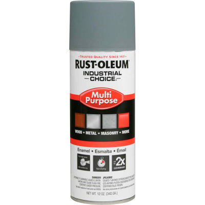 Rust-Oleum Industrial Choice 1600 System Gen Purpose Enamel Aerosol, Gray Primer, 12 oz.- 1680830 - Pkg Qty 6