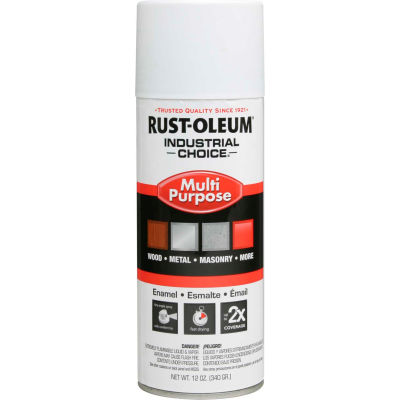 Rust-Oleum Industrial 1600 System General Purpose Enamel Aerosol, Flat White, 12 oz. - 1690830 - Pkg Qty 6