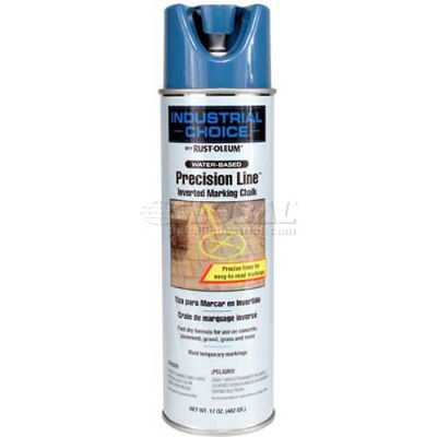 Rust-Oleum Mc1800 Water-Based Precision-Line Inverted Marking Chalk Aerosol, Apwa Blue - Pkg Qty 12