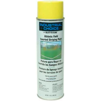 Rust-Oleum Af1600 System Athletic Field Inverted Striping Paint Aerosol, Yellow - Pkg Qty 12