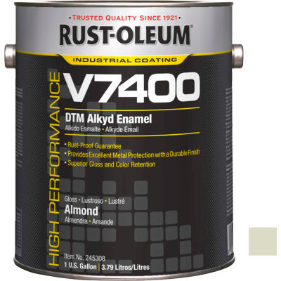 Rust-Oleum V7400 Series <340 VOC DTM Alkyd Enamel, Almond Gallon Can - 245308 - Pkg Qty 2
