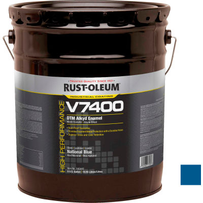 Rust-Oleum V7400 Series <340 VOC DTM Alkyd Enamel, National Blue 5 Gallon Pail - 245442