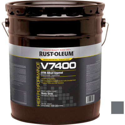 Rust-Oleum V7400 Series <340 VOC DTM Alkyd Enamel, Navy Gray 5 Gallon Pail - 245444