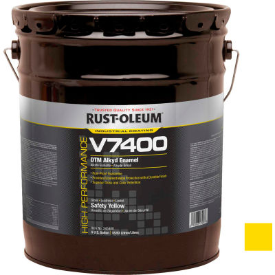 Rust-Oleum V7400 Series <340 VOC DTM Alkyd Enamel, Safety Yellow Gallon Can - 245479 - Pkg Qty 2