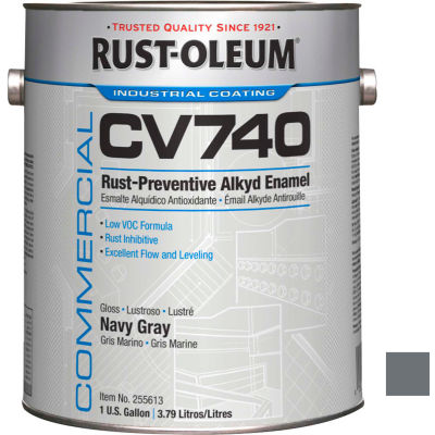 Rust-Oleum Comm Cv740 <100 VOC DTM Alkyd Enamel Rust-Prev Maint Paint Gloss Nvy Gray Gal Can- 255613 - Pkg Qty 2