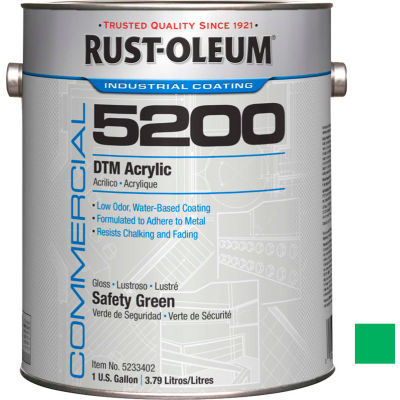 Rust-Oleum 5200 System < 250 VOC DTM Acrylic, Safety Green Gallon Can - 5233402 - Pkg Qty 2