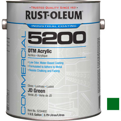 Rust-Oleum 5200 System < 250 VOC DTM Acrylic, John Deere Green Gallon Can - 5234402 - Pkg Qty 2