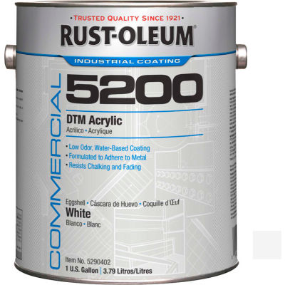 Rust-Oleum 5200 System < 250 VOC DTM Acrylic, Flat White Gallon Can - 5290402 - Pkg Qty 2