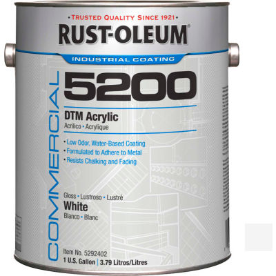 Rust-Oleum 5200 System < 250 VOC DTM Acrylic, Gloss White Gallon Can - 5292402 - Pkg Qty 2