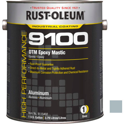 Rust-Oleum 9100 System <340 VOC DTM Epoxy Mastic, Aluminum Gallon Can - 9115402 - Pkg Qty 2