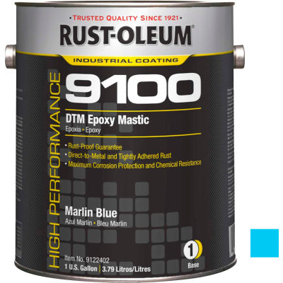 Rust-Oleum 9100 System <340voc DTM Epoxy Mastic, Marlin Blue Gallon Can - 9122402 - Pkg Qty 2