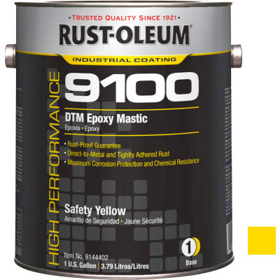 Rust-Oleum 9100 System <340 VOC DTM Epoxy Mastic, Safety Yellow Gallon Can - 9144402 - Pkg Qty 2