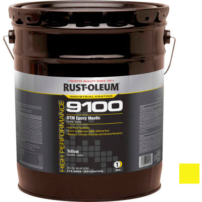 Rust-Oleum 9100 System <340VOC DTM Epoxy Mastic, High Hide Yellow 5 Gallon Pail - A914414300