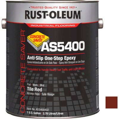 Rust-Oleum As5400 System <340 VOC Anti-Slip One-Step Epoxy Floor Coat, Tile Red Gal Can - AS5468402 - Pkg Qty 2