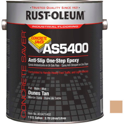 Rust-Oleum As5400 System <340 VOC Anti-Slip One-Step Epoxy Floor Coat, Dunes Tan Gal Can - AS5471402 - Pkg Qty 2
