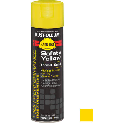Rust-Oleum High Performance V2100 Rust Preventive Enamel Aerosol, Safety Yellow, 15 oz.- V2143838 - Pkg Qty 6