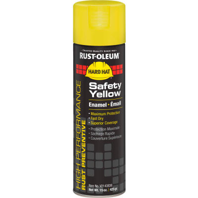 Rust-Oleum High Performance V2100 Rust Preventive Enamel Aerosol, Safety Yellow, 15 oz.- V2143838 - Pkg Qty 6