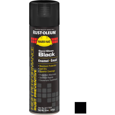 Rust-Oleum High Performance V2100 Rust Prevent Enamel Aerosol, Semi-Gloss Black, 15 oz.- V2177838 - Pkg Qty 6