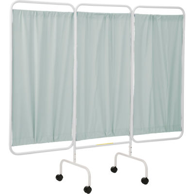 R&B Wire Antimicrobial 3 Panel Mobile Medical Privacy Screen, 81"W X 69 ...