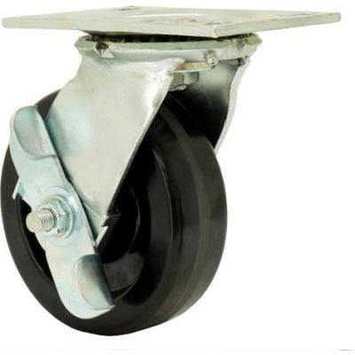 RWM Casters 8" Durastan Wheel Swivel Caster with Wheel Brake - E53-DUR-0825-S-WB