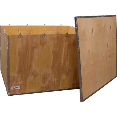 Global Industrial 6-Panel Shipping Crate with Lid, 48" x 40" x 30" O.D.